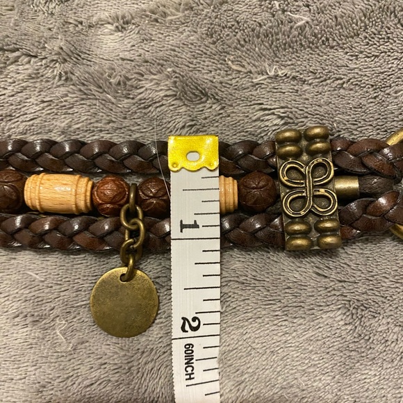 Elegant Brown Braided Belt with Charms - Picture 6 of 6